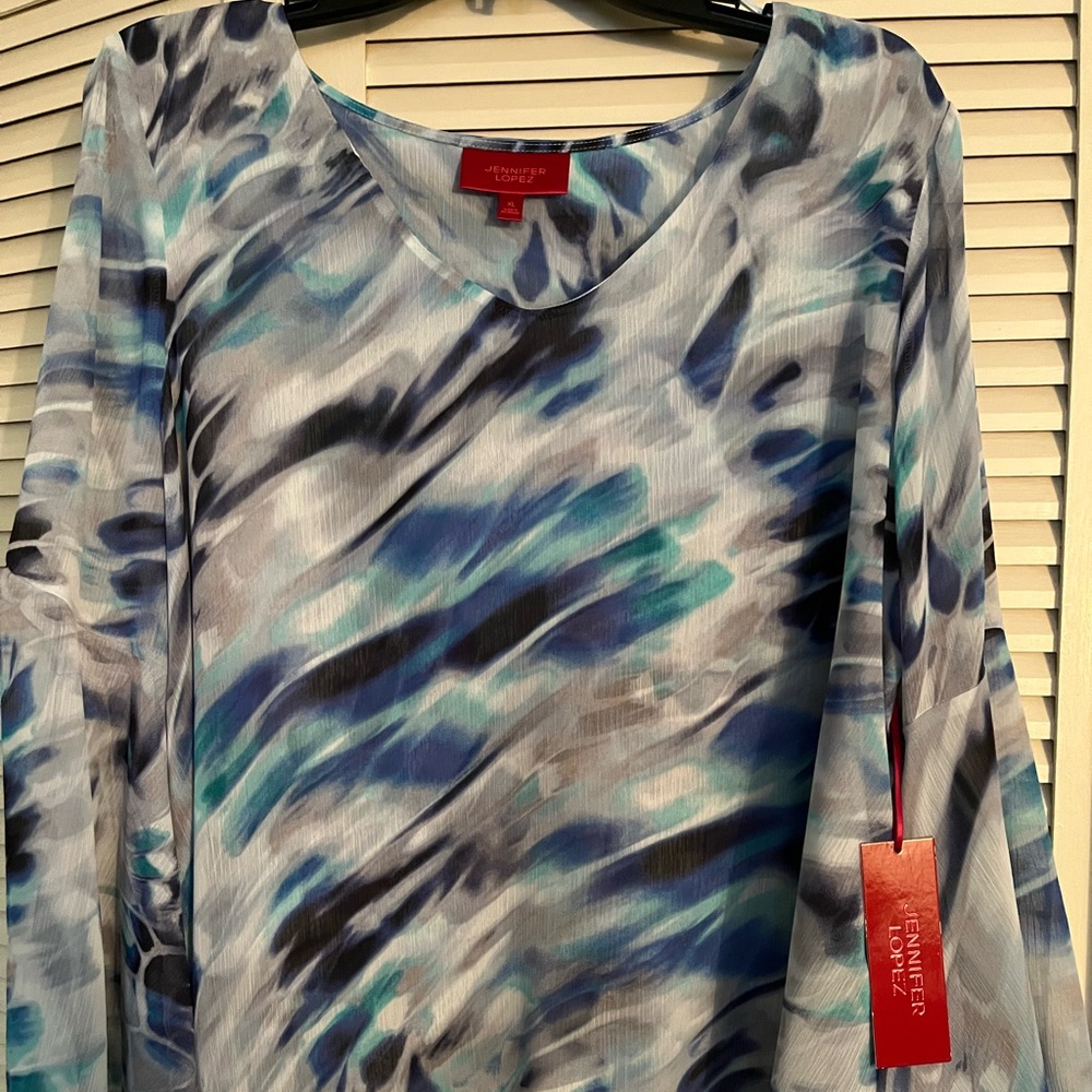 Jennifer Lopez Handkerchief Sleeve Top XL
